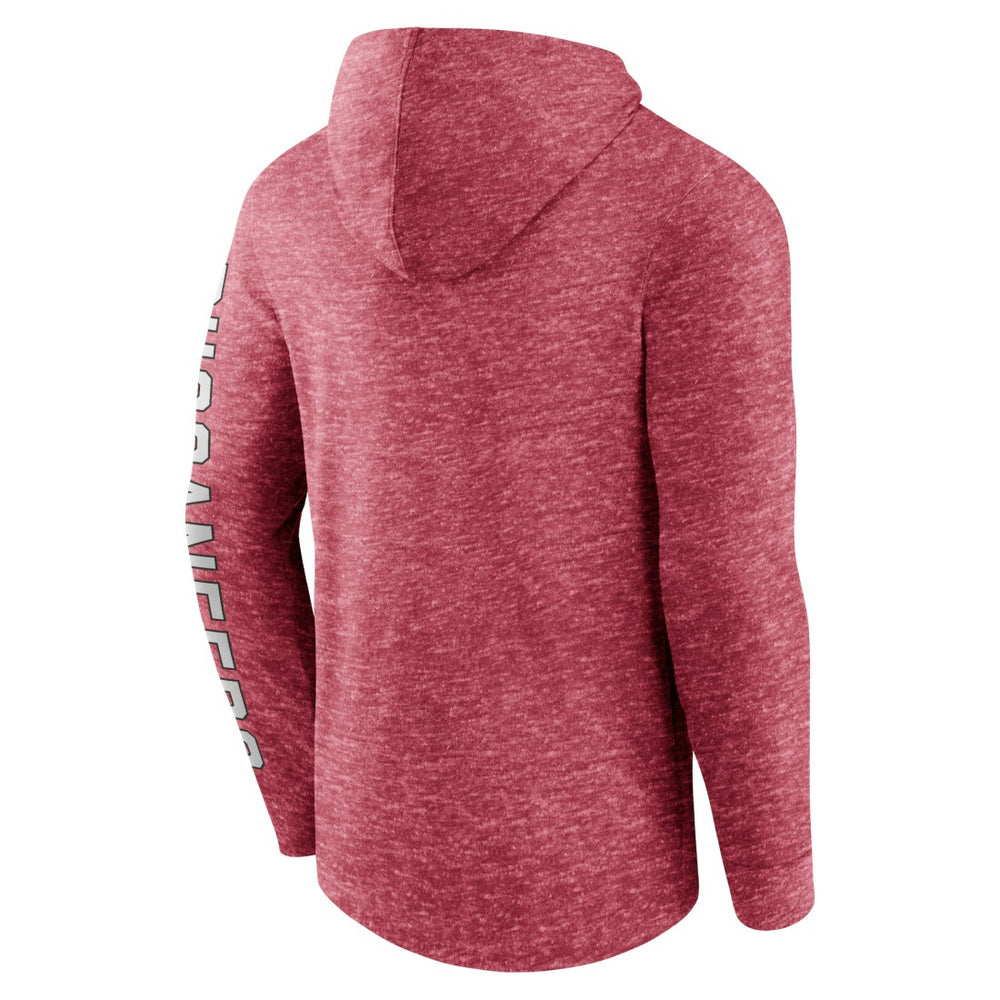 Tampa Bay Buccaneers Pill Stack Long Sleeve Hoodie T-Shirt Heather Red - Fanatics