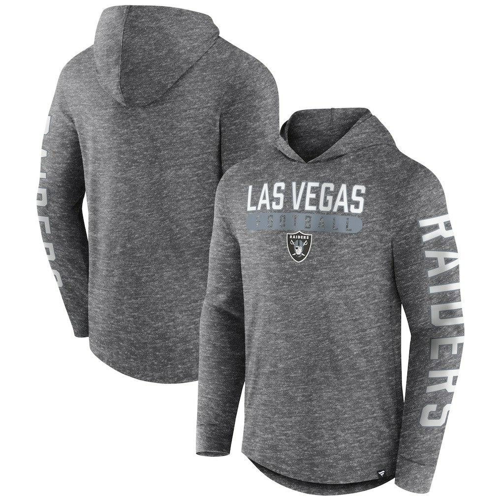 Las Vegas Raiders Pill Stack Long Sleeve Hoodie T-Shirt Heather Charcoal - Fanatics