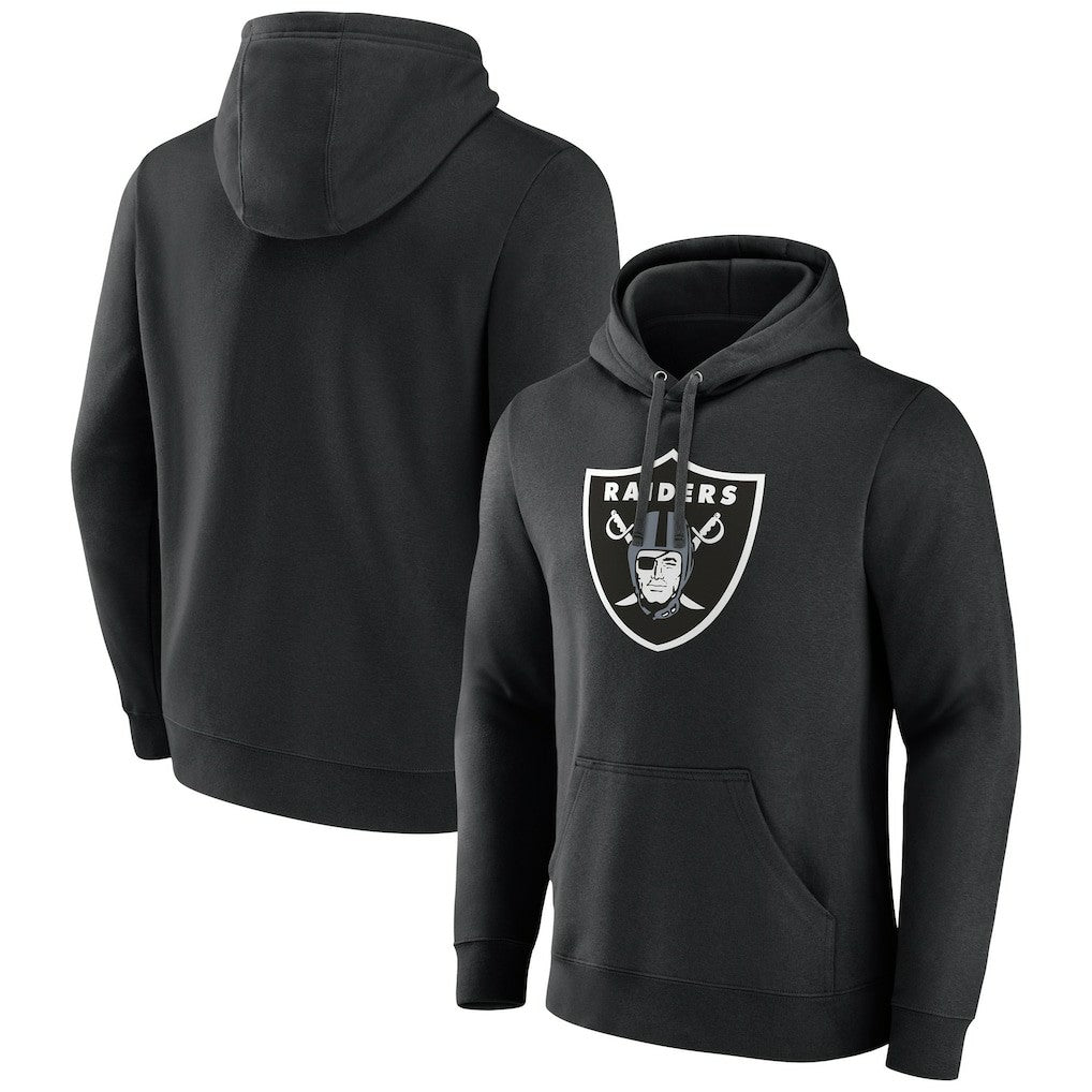 Las Vegas Raiders Primary Logo Fleece Pullover Hoodie Black - Fanatics