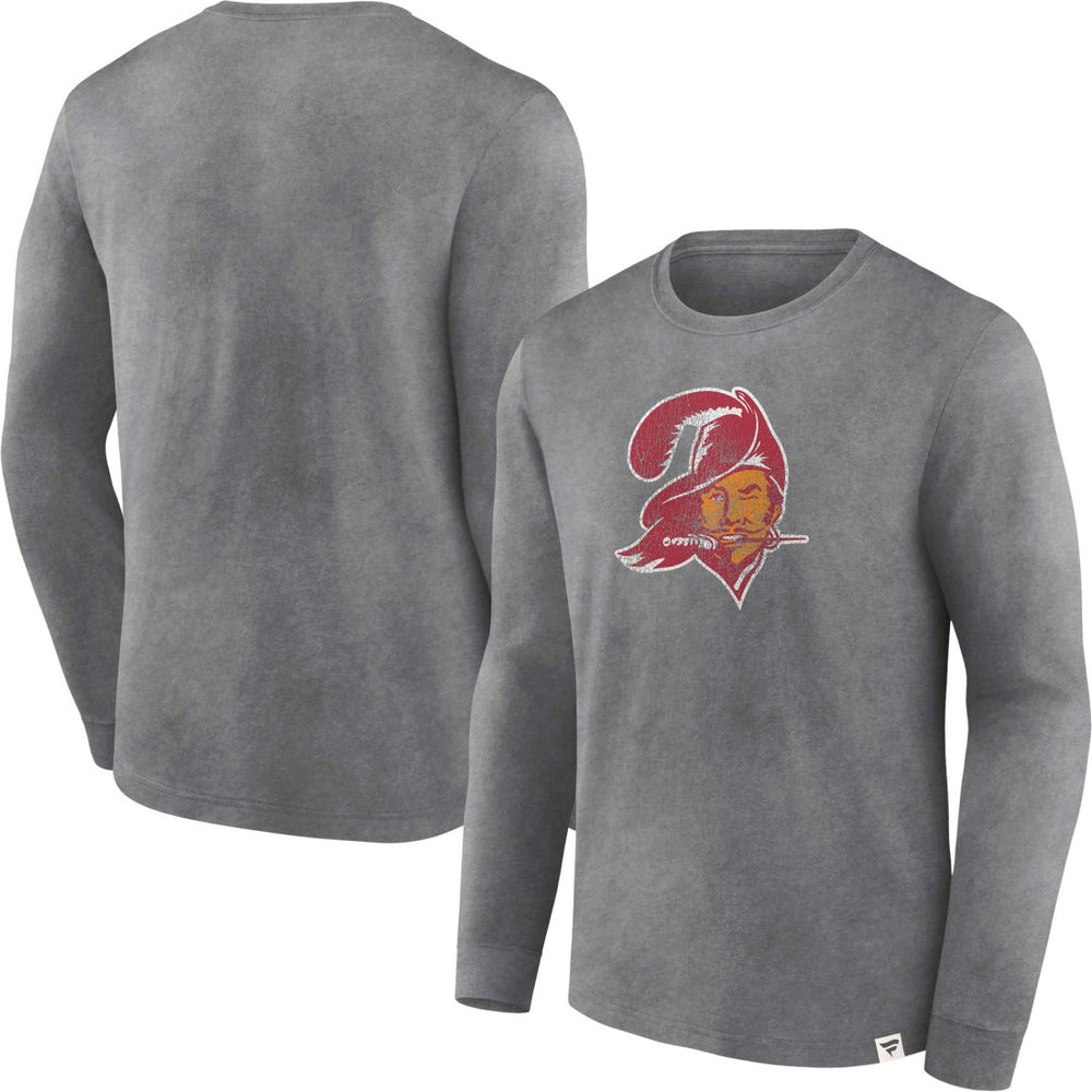 Tampa Bay Buccaneers Washed Primary Long Sleeve T-Shirt Heather Charcoal - Fanatics