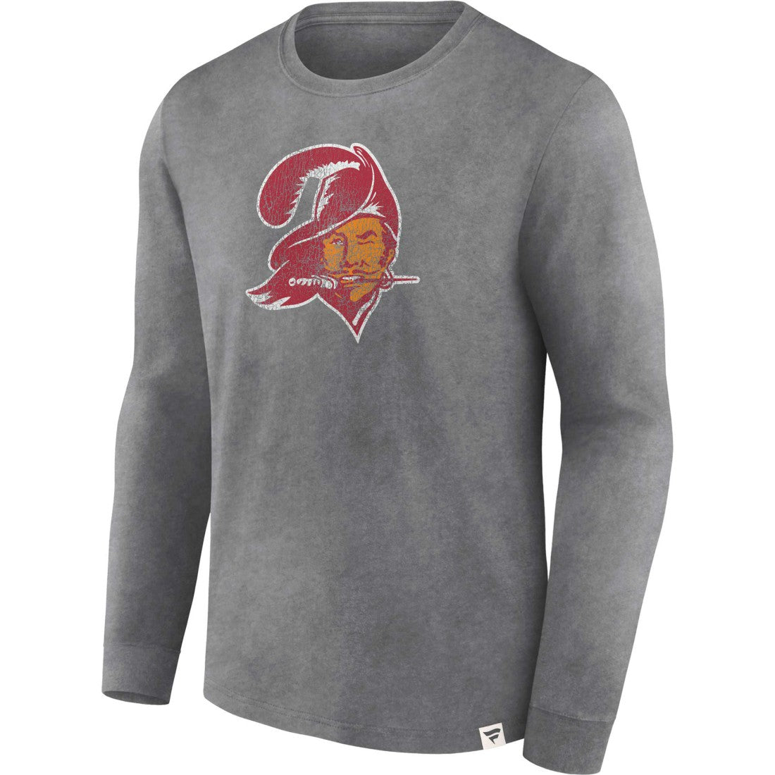 Tampa Bay Buccaneers Washed Primary Long Sleeve T-Shirt Heather Charcoal - Fanatics