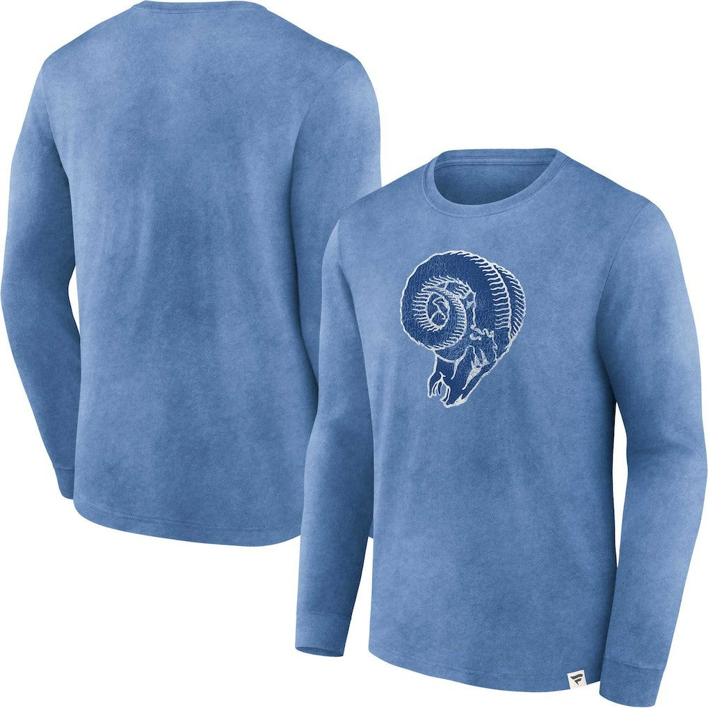 Los Angeles Rams Washed Primary Long Sleeve T-Shirt Heather Royal - Fanatics