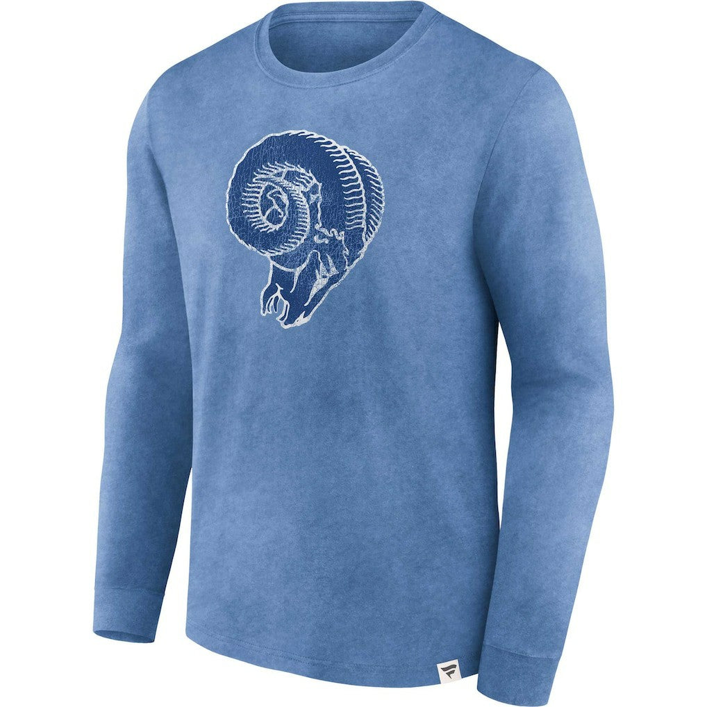 Los Angeles Rams Washed Primary Long Sleeve T-Shirt Heather Royal - Fanatics