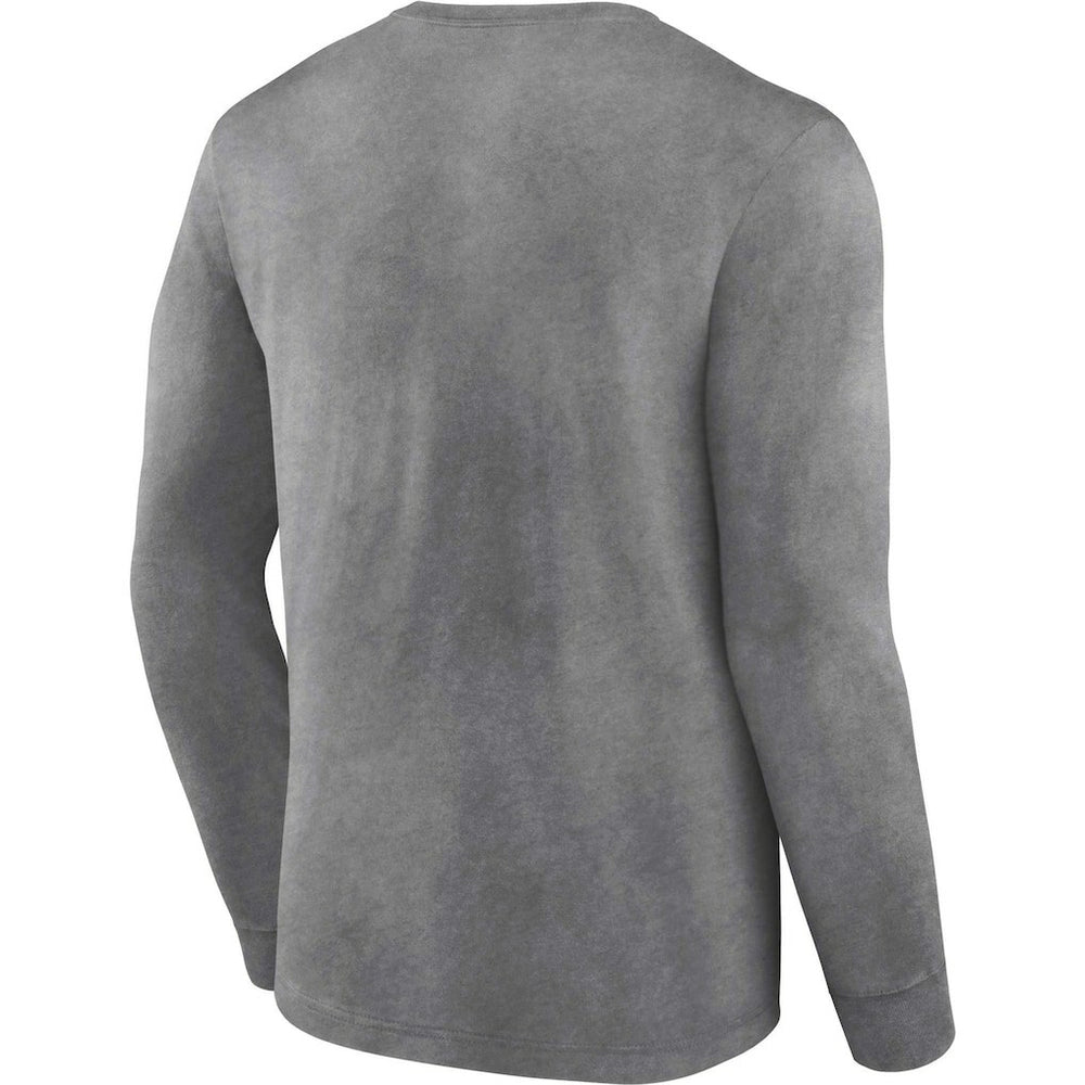 Las Vegas Raiders Washed Primary Long Sleeve T-Shirt Heather Charcoal - Fanatics