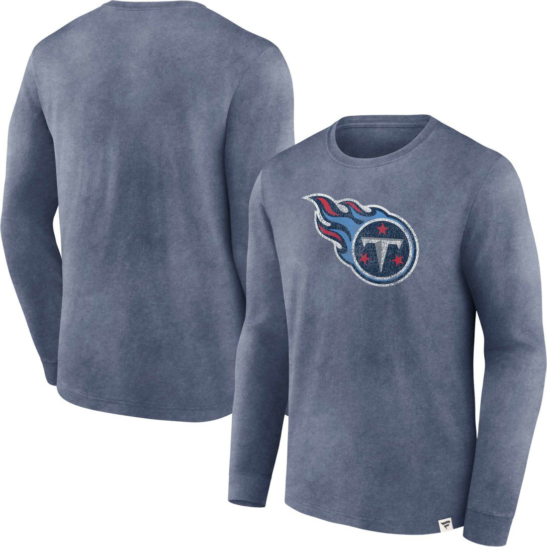 Tennessee Titans Washed Primary Long Sleeve T-Shirt Heather Navy - Fanatics