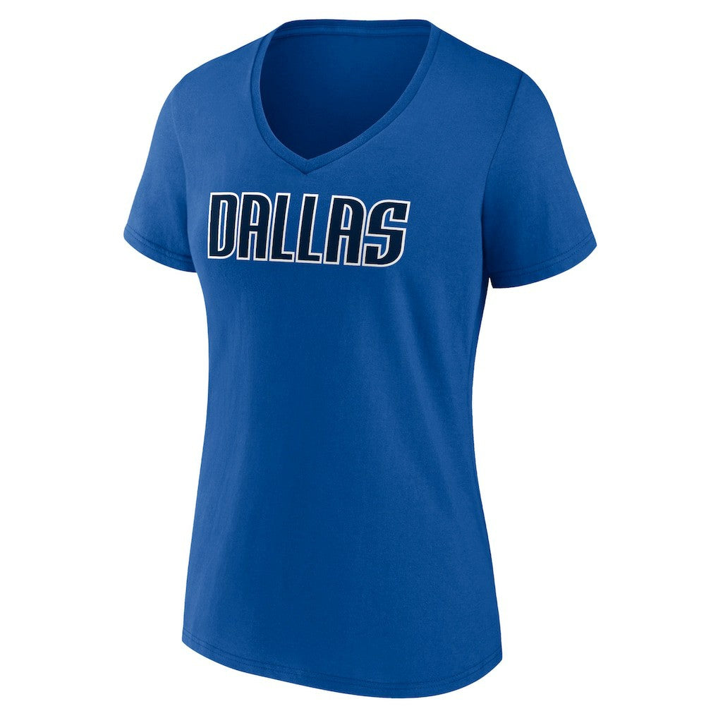 NBA - Dallas Mavericks Women's Wordmark V-Neck T-Shirt - Royal