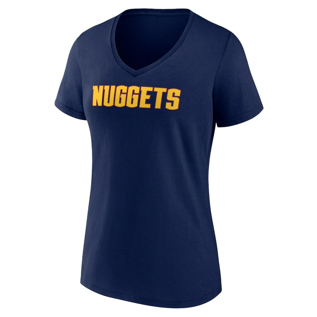 NBA - Denver Nuggets Women's Wordmark V-Neck T-Shirt - Navy