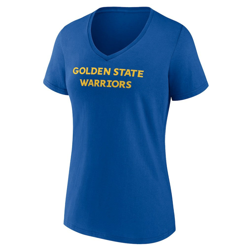 NBA - Golden State Warriors Women's Wordmark V-Neck T-Shirt - Royal