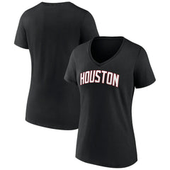 NBA - Houston Rockets Women's Wordmark V-Neck T-Shirt - Black