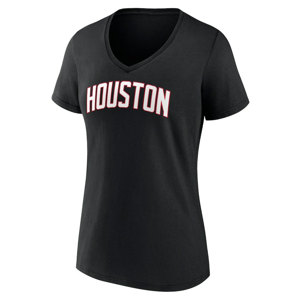 NBA - Houston Rockets Women's Wordmark V-Neck T-Shirt - Black