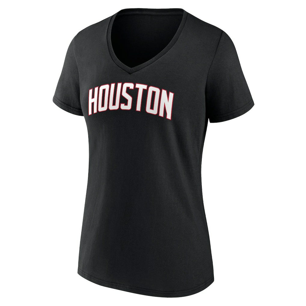 NBA - Houston Rockets Women's Wordmark V-Neck T-Shirt - Black
