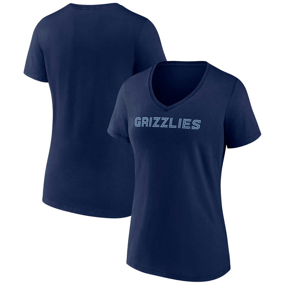 NBA - Memphis Grizzlies Women's Wordmark V-Neck T-Shirt - Navy