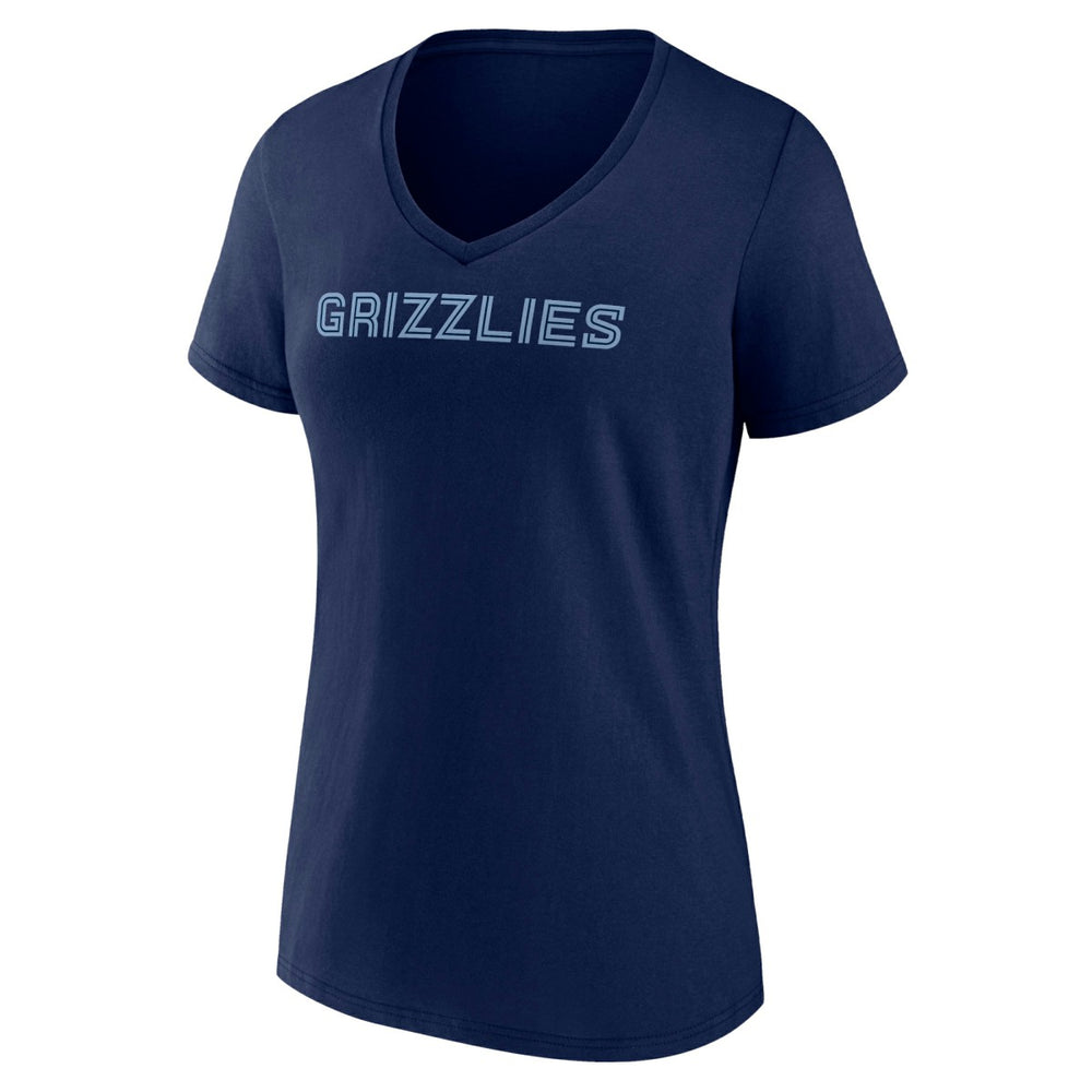 NBA - Memphis Grizzlies Women's Wordmark V-Neck T-Shirt - Navy