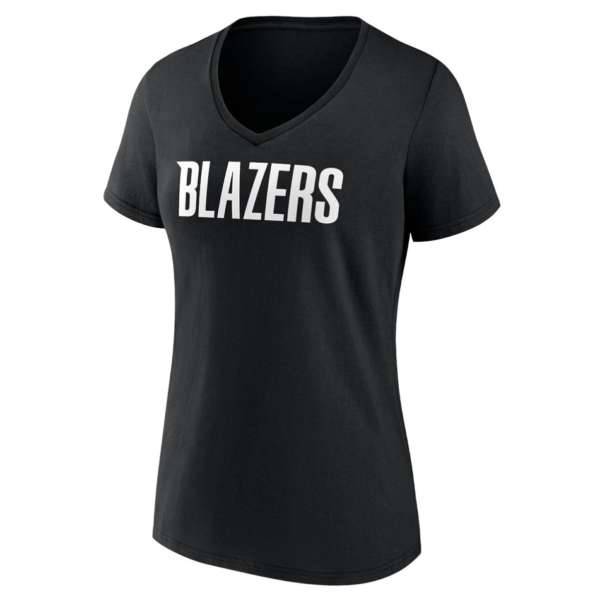 NBA - Portland Trail Blazers Women's Wordmark V-Neck T-Shirt - Black