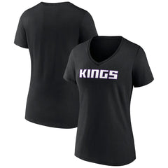 NBA - Sacramento Kings Women's Wordmark V-Neck T-Shirt - Black