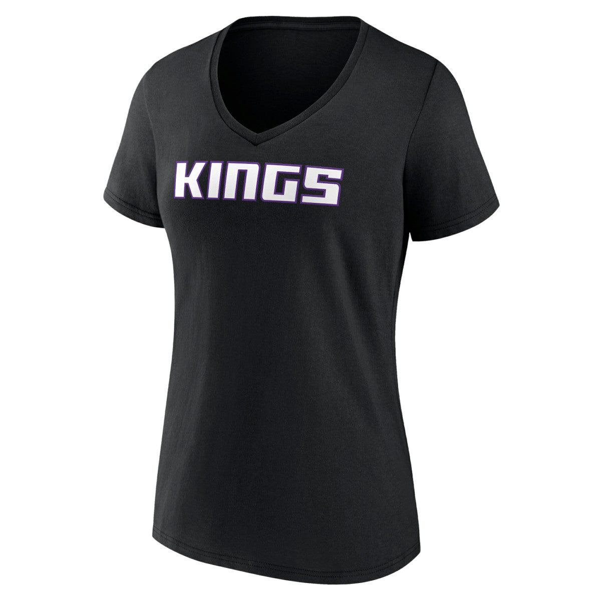 NBA - Sacramento Kings Women's Wordmark V-Neck T-Shirt - Black