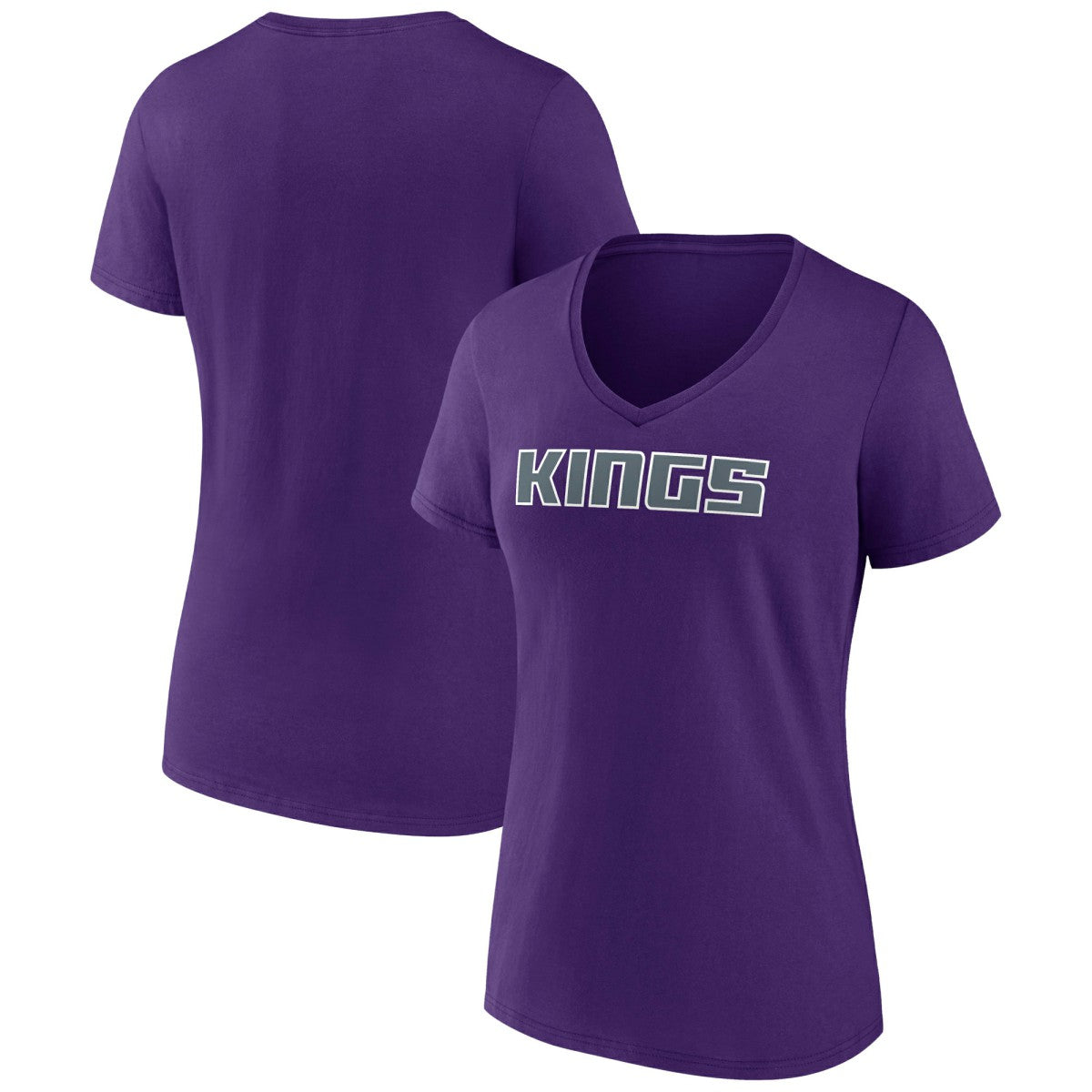 NBA - Sacramento Kings Women's Wordmark V-Neck T-Shirt - Purple