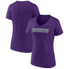 NBA - Sacramento Kings Women's Wordmark V-Neck T-Shirt - Purple