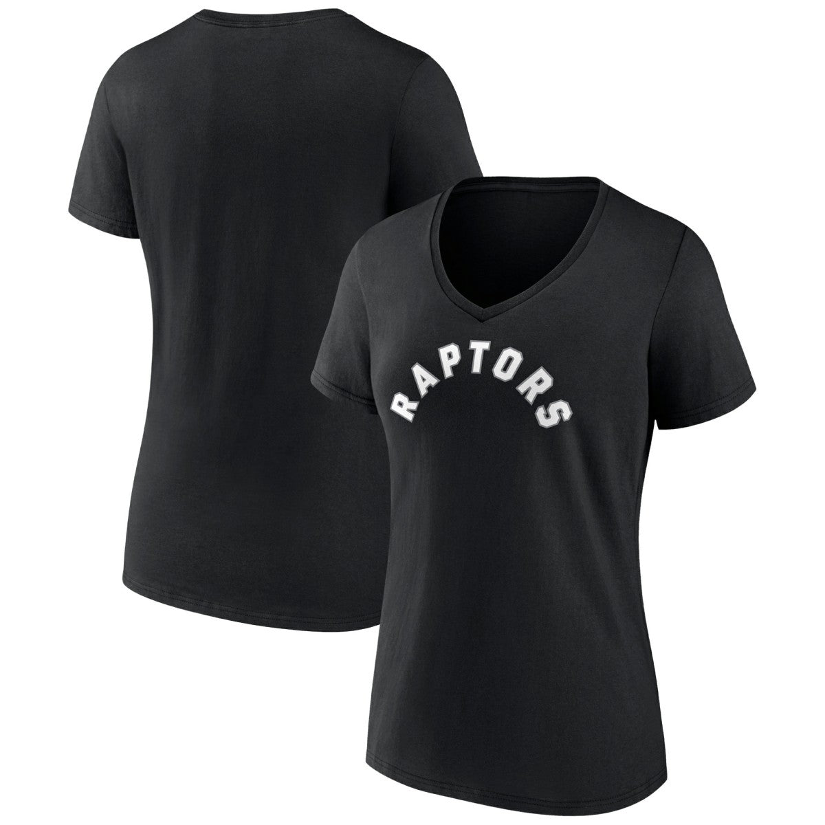 NBA - Toronto Raptors Women's Wordmark V-Neck T-Shirt - Black