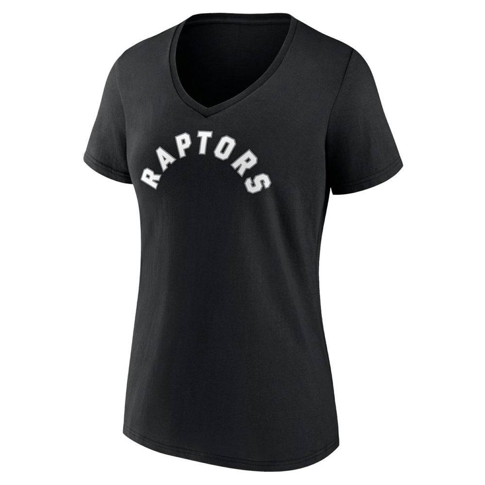 NBA - Toronto Raptors Women's Wordmark V-Neck T-Shirt - Black
