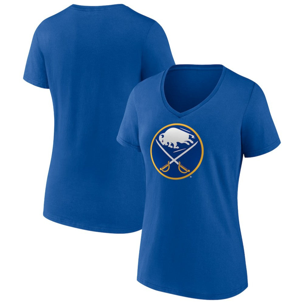 Buffalo Sabres - Women's Team Logo V-Neck T-Shirt Royal
