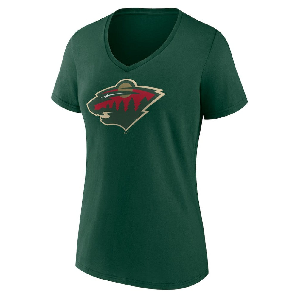 Minnesota Wild - Women's Team Logo V-Neck T-Shirt Green
