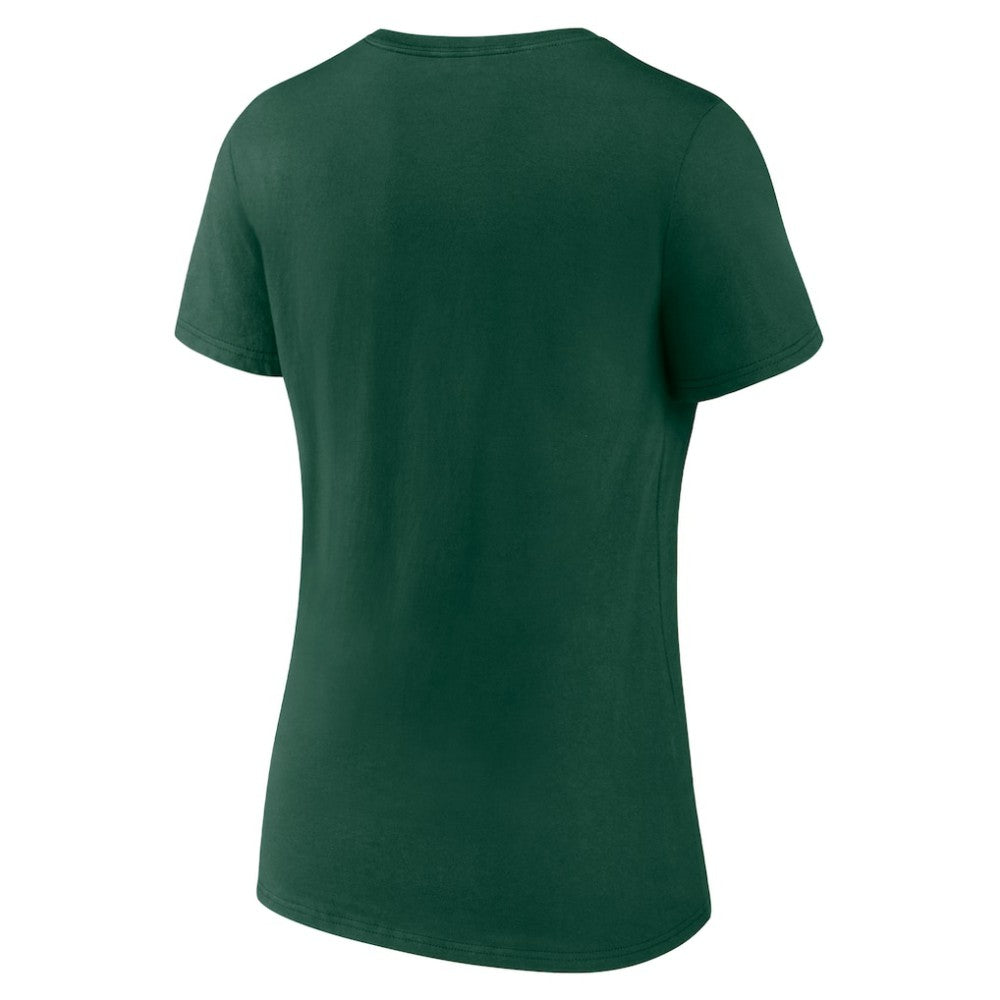 Minnesota Wild - Women's Team Logo V-Neck T-Shirt Green