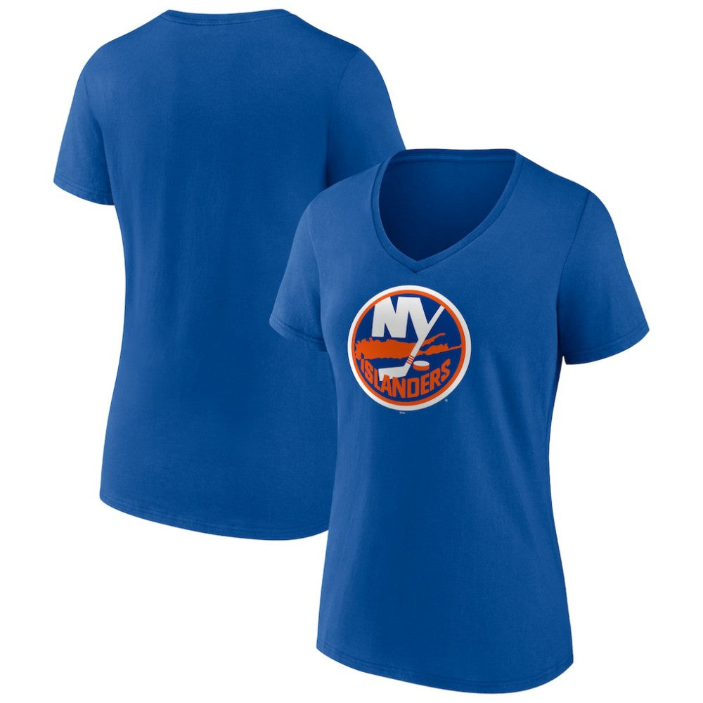 New York Islanders - Women's Team Logo V-Neck T-Shirt Royal