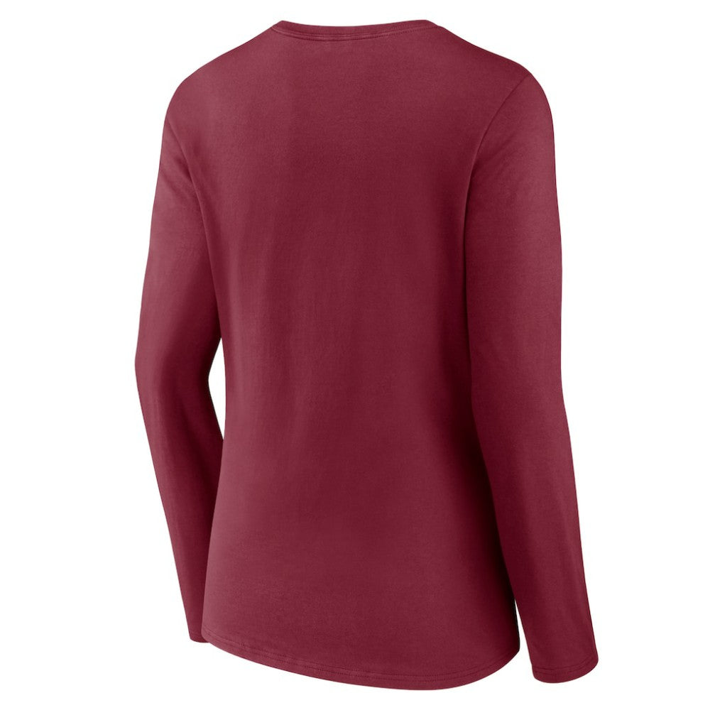 Colorado Avalanche - Women's Team Logo Long Sleeve V-Neck T-Shirt Burgundy
