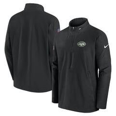 New York Jets Sideline Coach Half-Zip Jacket Black - Nike