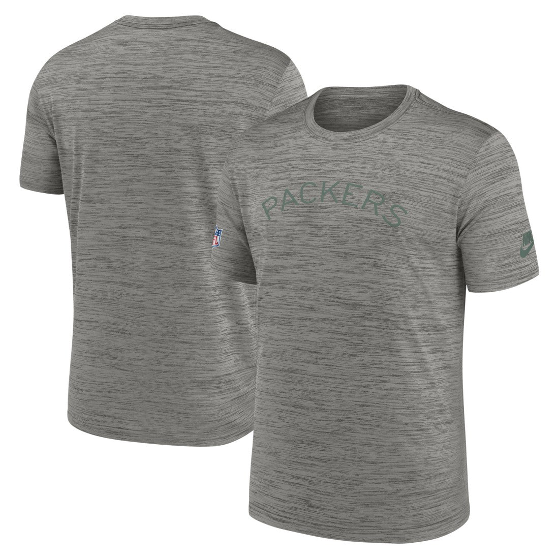 Green Bay Packers 2023 Sideline Alternate Logo Performance T-Shirt Heather Charcoal - Nike
