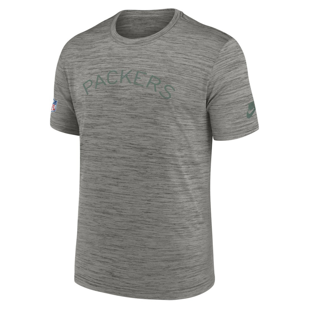 Green Bay Packers 2023 Sideline Alternate Logo Performance T-Shirt Heather Charcoal - Nike