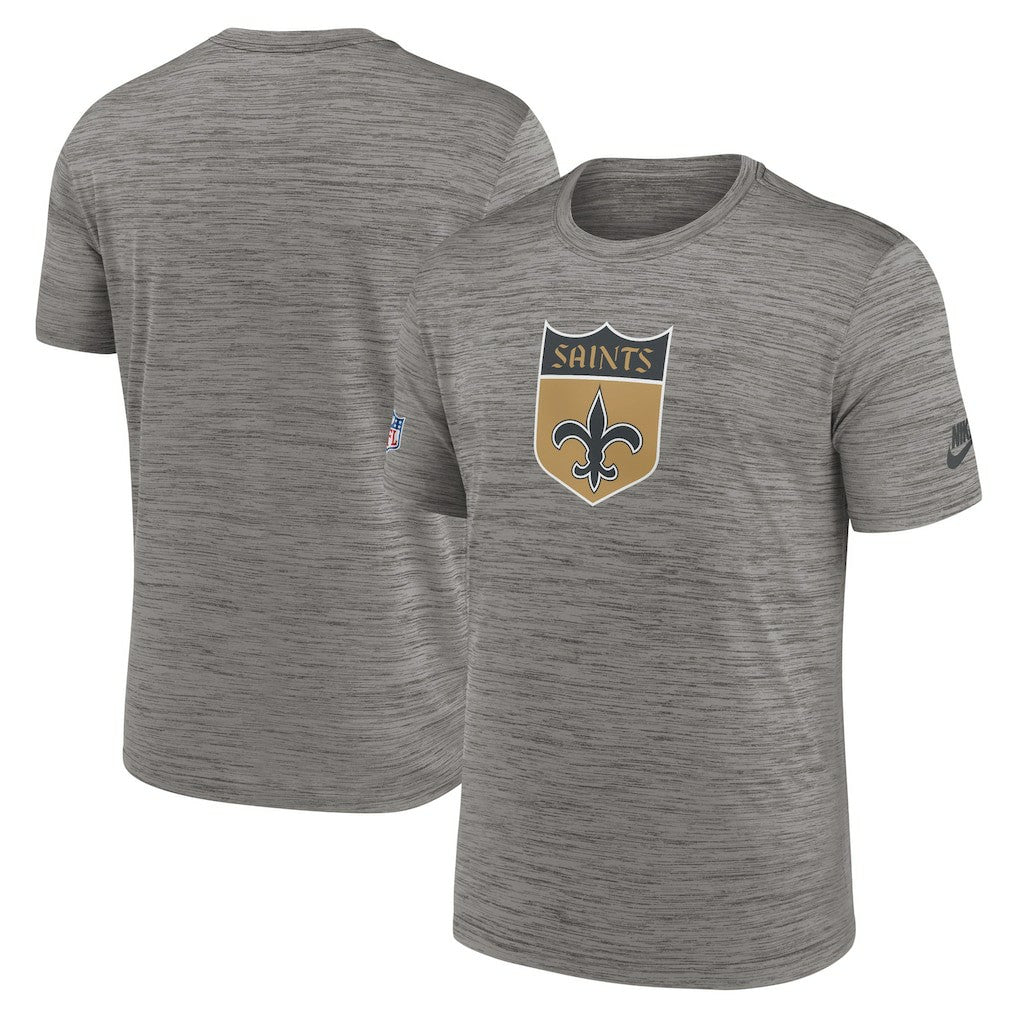 New Orleans Saints 2023 Sideline Alternate Logo Performance T-Shirt Heather Charcoal - Nike