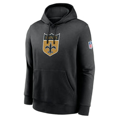New Orleans Saints 2023 Sideline Club Alternate Tri-Blend Pullover Hoodie Black - Nike