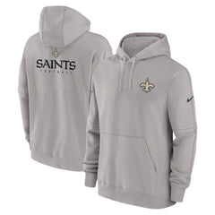 New Orleans Saints Sideline Club Fleece Pullover Hoodie Gray - Nike