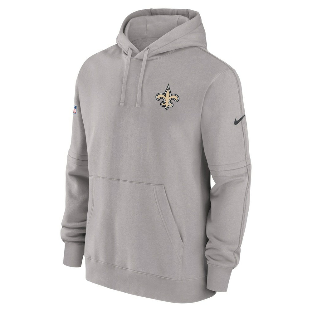 New Orleans Saints Sideline Club Fleece Pullover Hoodie Gray - Nike