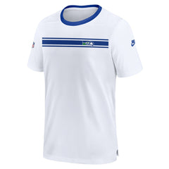 Seattle Seahawks Throwback Sideline Coaches Performance T-Shirt White - Nike