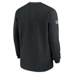 New Orleans Saints 2023 Sideline Throwback Heavy Brushed Waffle Long Sleeve Top Black - Nike