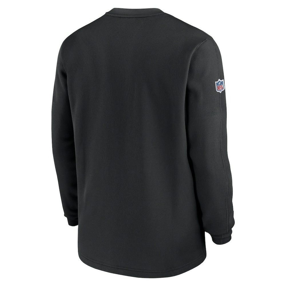 Las Vegas Raiders 2023 Sideline Throwback Heavy Brushed Waffle Long Sleeve Top Black - Nike