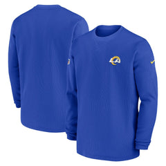 Los Angeles Rams 2023 Sideline Throwback Heavy Brushed Waffle Long Sleeve Top Royal - Nike