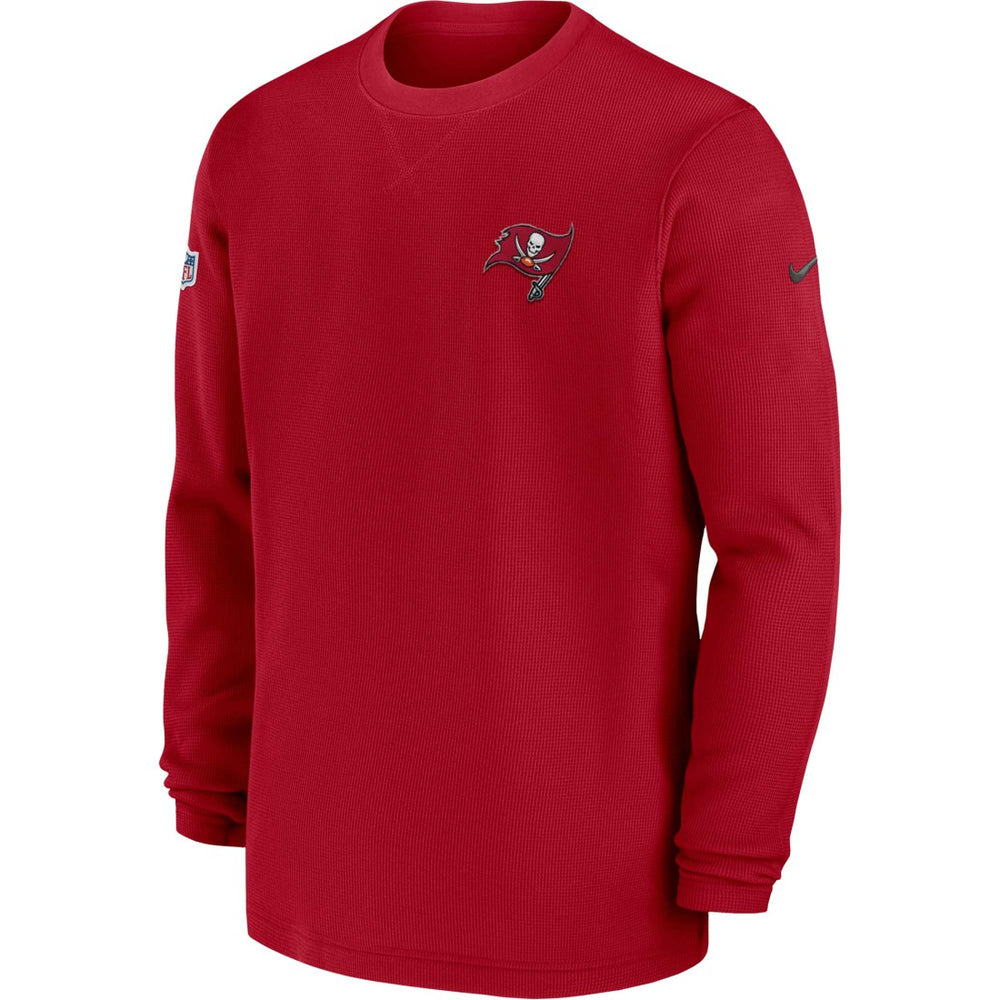 Tampa Bay Buccaneers 2023 Sideline Throwback Heavy Brushed Waffle Long Sleeve Top Red - Nike