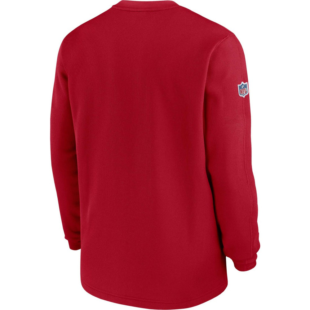 Tampa Bay Buccaneers 2023 Sideline Throwback Heavy Brushed Waffle Long Sleeve Top Red - Nike