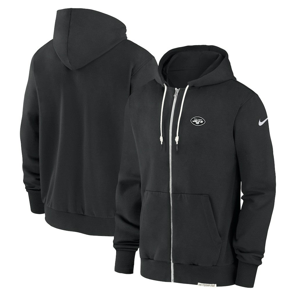 New York Jets Sideline Performance Full-Zip Hoodie Sweatshirt Black - Nike