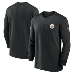 Pittsburgh Steelers 2023 Sideline Performance Long Sleeve Tri-Blend Quarter-Zip Top Black - Nike