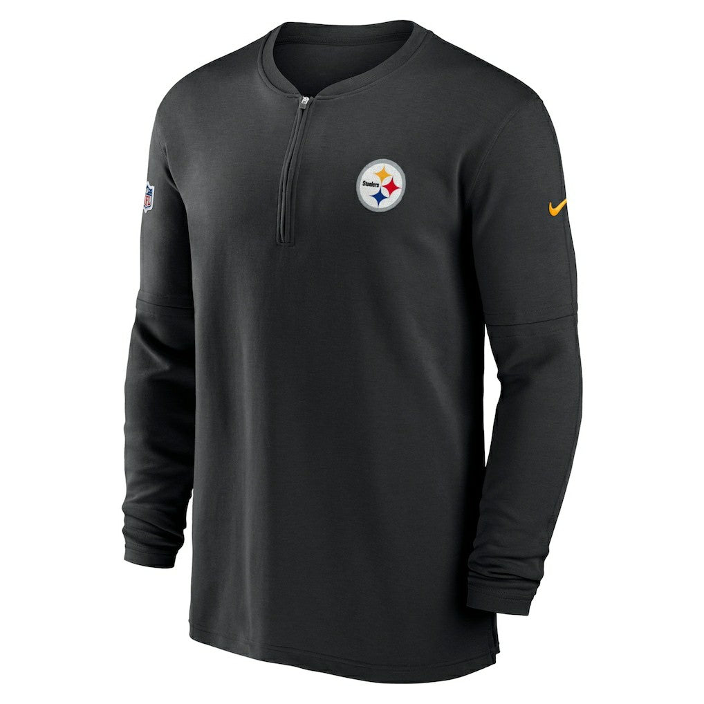 Pittsburgh Steelers 2023 Sideline Performance Long Sleeve Tri-Blend Quarter-Zip Top Black - Nike