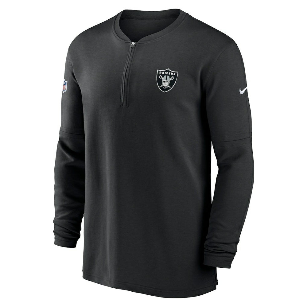 Las Vegas Raiders 2023 Sideline Performance Long Sleeve Tri-Blend Quarter-Zip Top Black - Nike