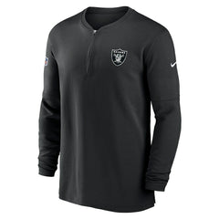 Las Vegas Raiders 2023 Sideline Performance Long Sleeve Tri-Blend Quarter-Zip Top Black - Nike