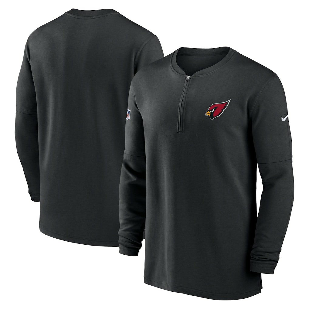Arizona Cardinals 2023 Sideline Performance Long Sleeve Tri-Blend Quarter-Zip Top Black - Nike