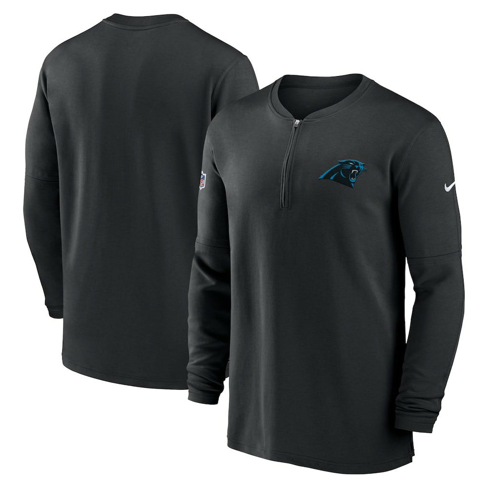 Carolina Panthers 2023 Sideline Performance Long Sleeve Tri-Blend Quarter-Zip Top Black - Nike