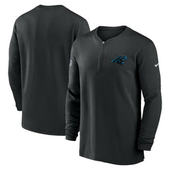 Carolina Panthers 2023 Sideline Performance Long Sleeve Tri-Blend Quarter-Zip Top Black - Nike